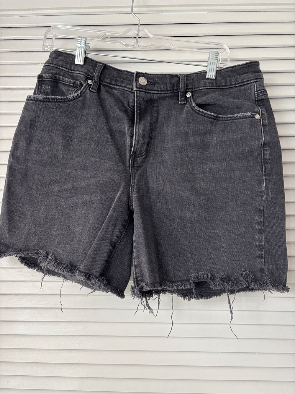 Ann Taylor Loft black  distressed shorts